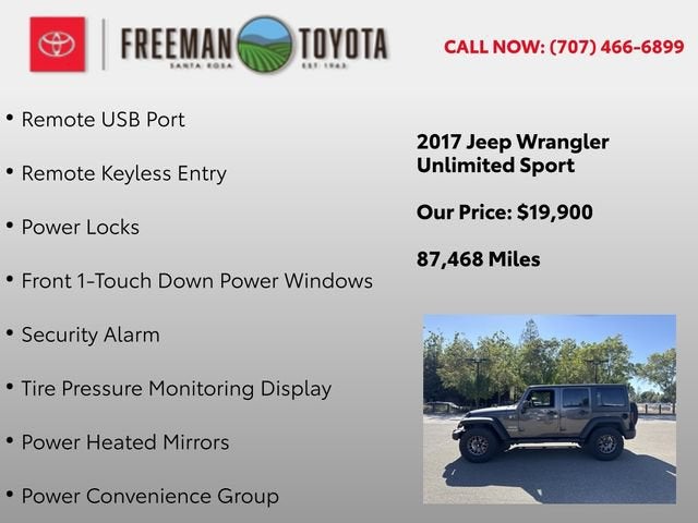 2017 Jeep Wrangler Unlimited Sport 4x4