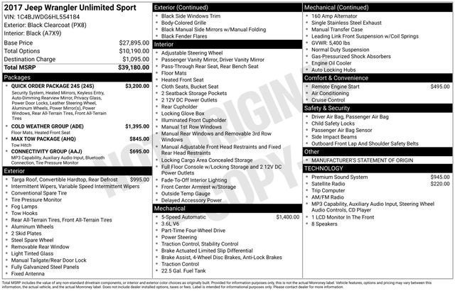 2017 Jeep Wrangler Unlimited Sport 4x4