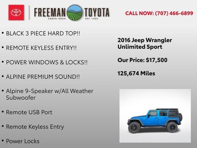 2016 Jeep Wrangler Unlimited 4WD 4dr Sport