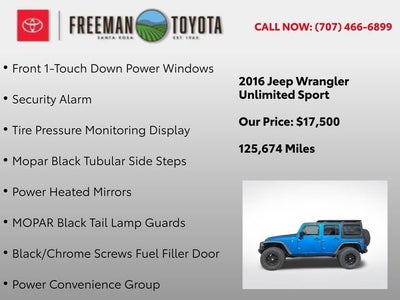 2016 Jeep Wrangler Unlimited 4WD 4dr Sport