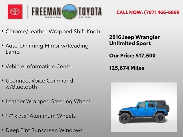 2016 Jeep Wrangler Unlimited 4WD 4dr Sport