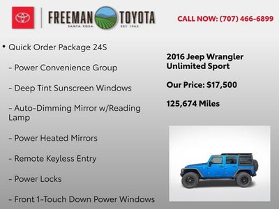 2016 Jeep Wrangler Unlimited 4WD 4dr Sport