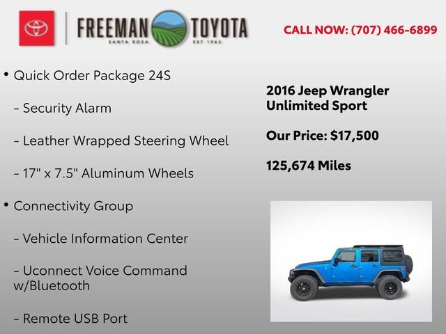 2016 Jeep Wrangler Unlimited 4WD 4dr Sport