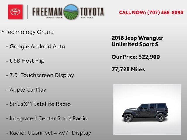 2018 Jeep Wrangler Unlimited Sport S 4x4