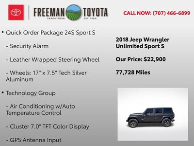 2018 Jeep Wrangler Unlimited Sport S 4x4
