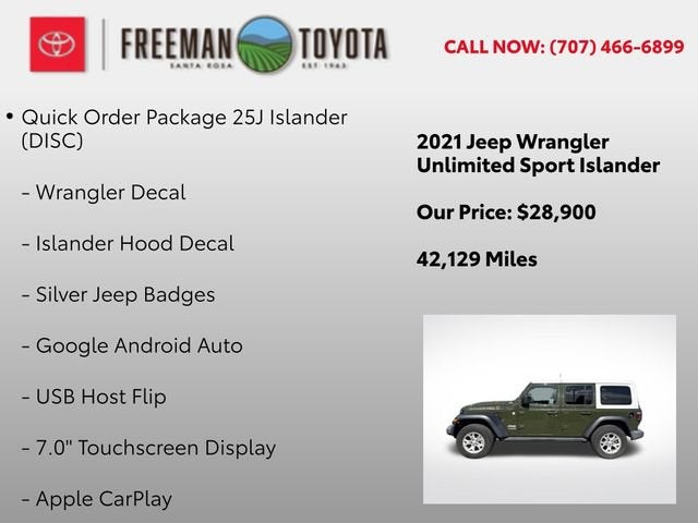 2021 Jeep Wrangler Unlimited Islander 4x4 *Ltd Avail*