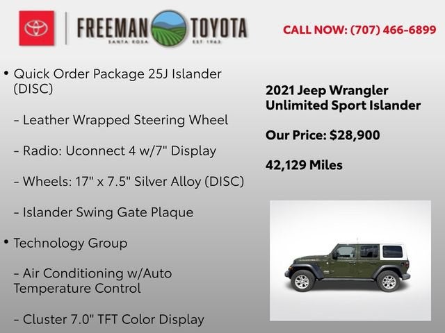 2021 Jeep Wrangler Unlimited Islander 4x4 *Ltd Avail*