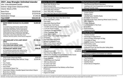 2021 Jeep Wrangler Unlimited Islander 4x4 *Ltd Avail*