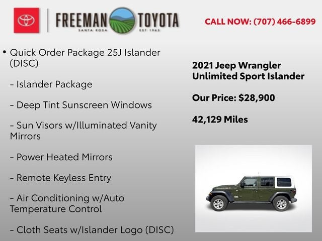 2021 Jeep Wrangler Unlimited Islander 4x4 *Ltd Avail*