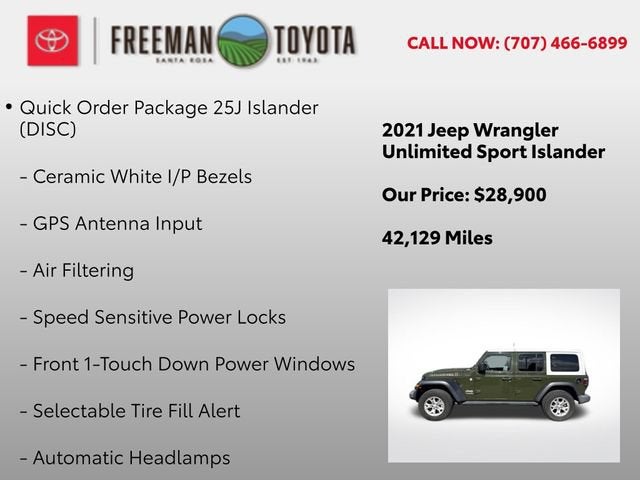 2021 Jeep Wrangler Unlimited Islander 4x4 *Ltd Avail*