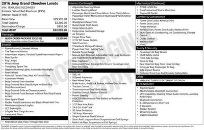 2016 Jeep Grand Cherokee RWD 4dr Laredo