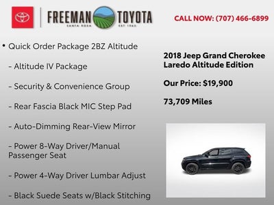 2018 Jeep Grand Cherokee Altitude 4x4 *Ltd Avail*