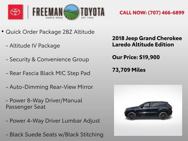 2018 Jeep Grand Cherokee Altitude 4x4 *Ltd Avail*