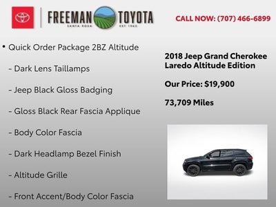 2018 Jeep Grand Cherokee Altitude 4x4 *Ltd Avail*
