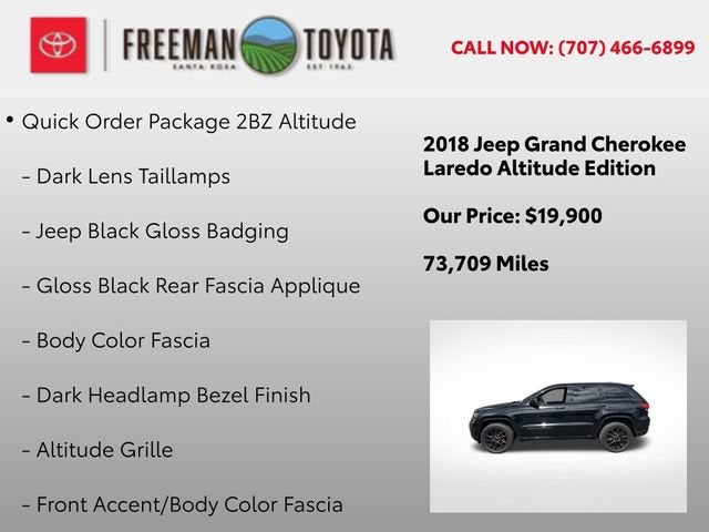2018 Jeep Grand Cherokee Altitude 4x4 *Ltd Avail*