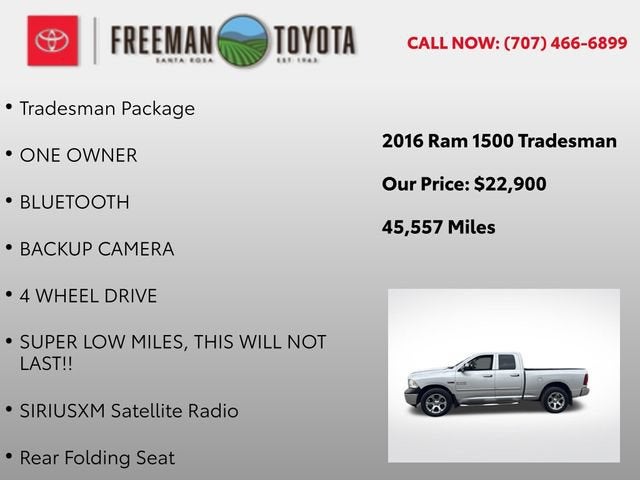 2016 RAM 1500 4WD Quad Cab 140.5 Tradesman