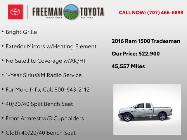 2016 RAM 1500 4WD Quad Cab 140.5 Tradesman
