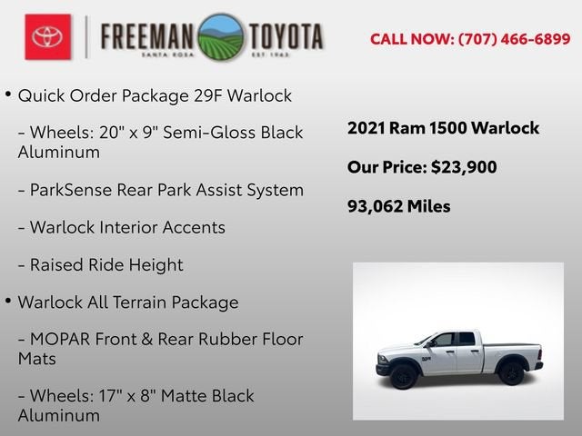 2021 RAM 1500 Classic Warlock 4x4 Quad Cab 6'4 Box