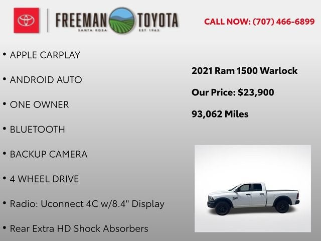 2021 RAM 1500 Classic Warlock 4x4 Quad Cab 6'4 Box