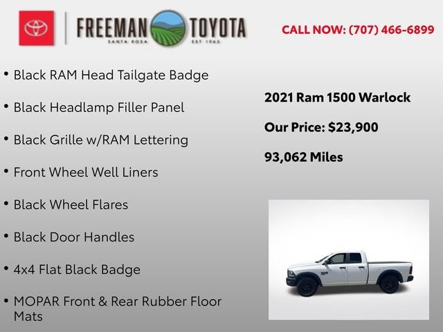 2021 RAM 1500 Classic Warlock 4x4 Quad Cab 6'4 Box