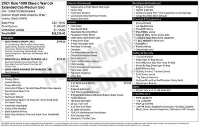 2021 RAM 1500 Classic Warlock 4x4 Quad Cab 6'4 Box
