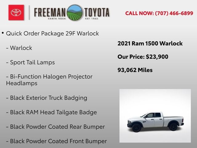 2021 RAM 1500 Classic Warlock 4x4 Quad Cab 6'4 Box