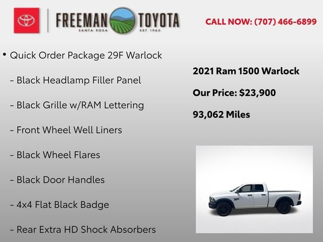 2021 RAM 1500 Classic Warlock 4x4 Quad Cab 6'4 Box