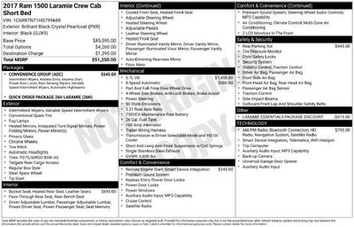 2017 RAM 1500 Laramie 4x4 Crew Cab 5'7 Box