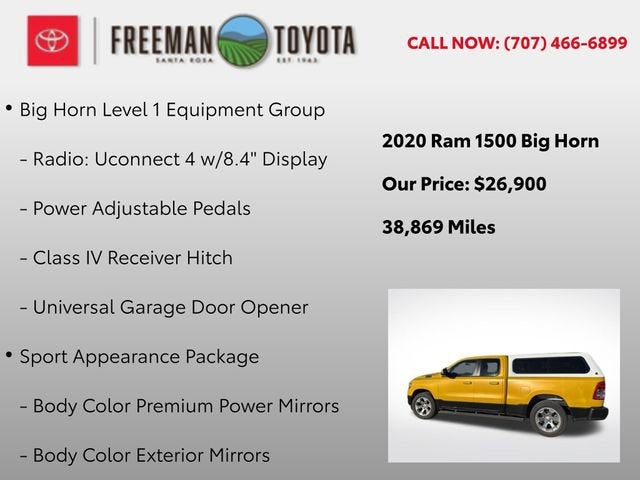 2020 RAM 1500 Big Horn 4x2 Quad Cab 6'4 Box