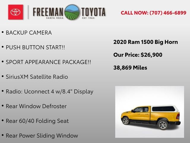 2020 RAM 1500 Big Horn 4x2 Quad Cab 6'4 Box