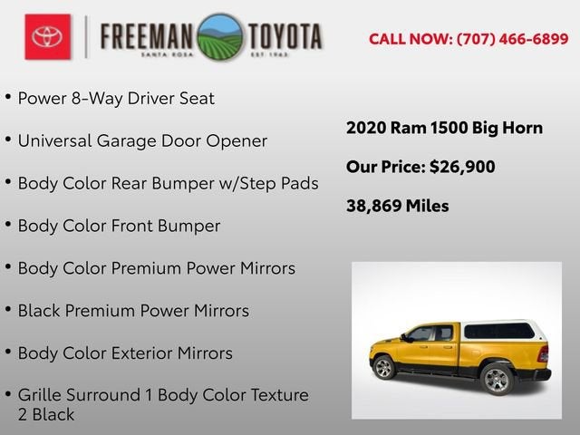 2020 RAM 1500 Big Horn 4x2 Quad Cab 6'4 Box