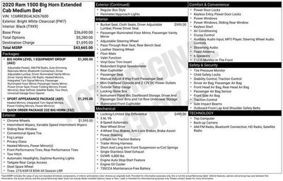 2020 RAM 1500 Big Horn 4x2 Quad Cab 6'4 Box