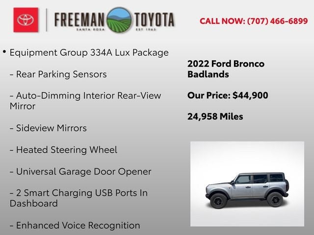 2022 Ford Bronco Badlands 4 Door Advanced 4x4