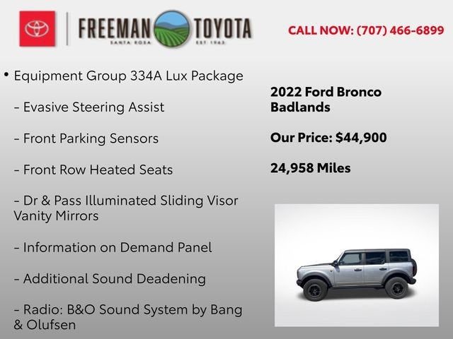 2022 Ford Bronco Badlands 4 Door Advanced 4x4