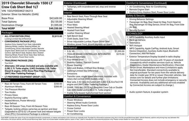 2019 Chevrolet Silverado 1500 4WD Crew Cab 147 LT