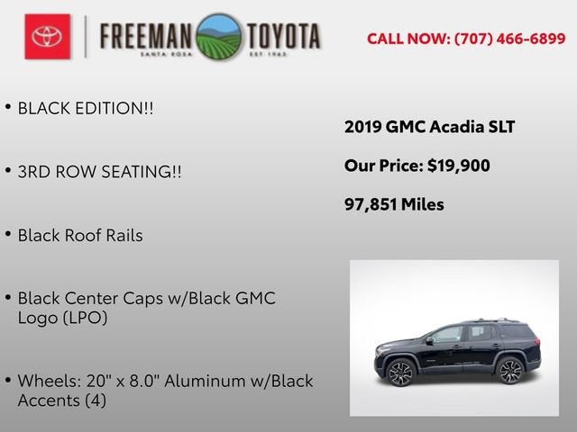 2019 GMC Acadia AWD 4dr SLT w/SLT-1