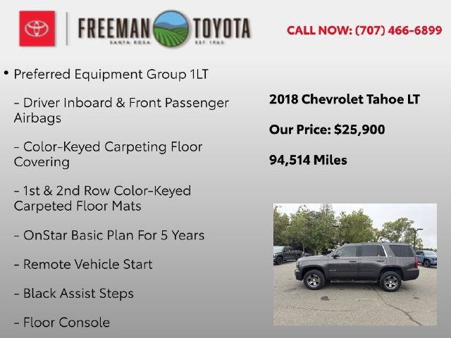 2018 Chevrolet Tahoe 4WD 4dr LT