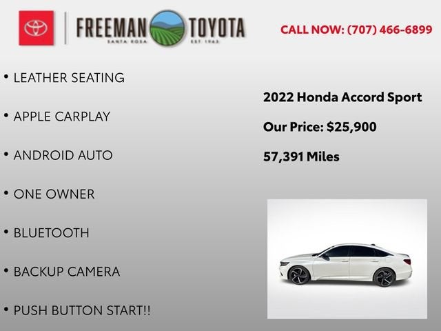 2022 Honda Accord Sedan Sport 1.5T CVT
