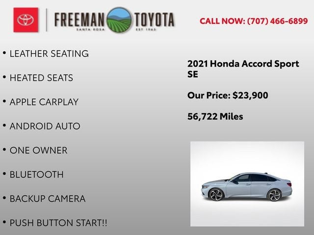 2021 Honda Accord Sedan Sport SE 1.5T CVT