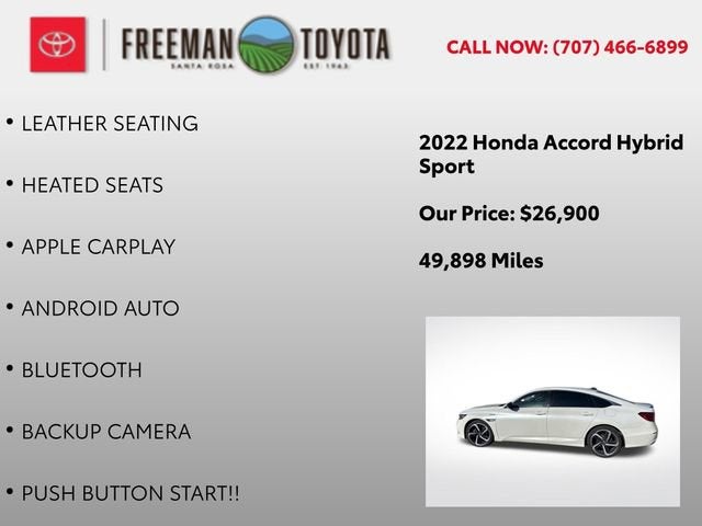 2022 Honda Accord Hybrid Sport Sedan