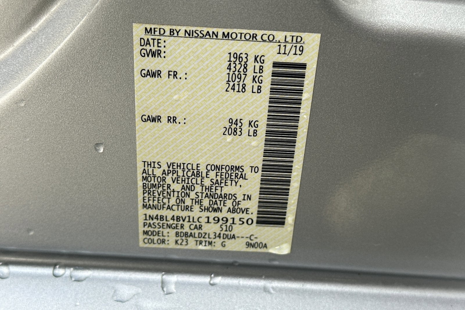 2020 Nissan Altima 2.5 S Sedan