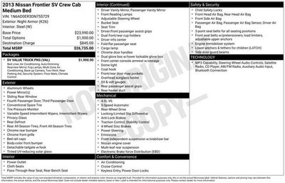 2013 Nissan Frontier 2WD Crew Cab SWB Auto SV