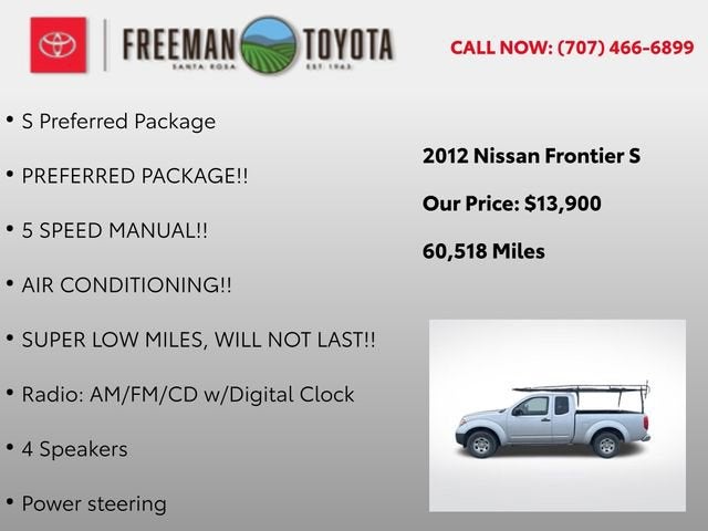 2012 Nissan Frontier 2WD King Cab I4 Manual S