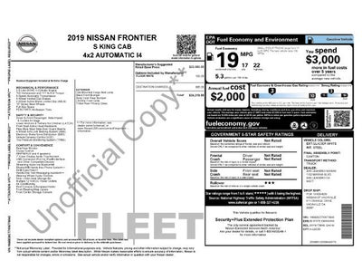 2019 Nissan Frontier King Cab 4x2 S Auto