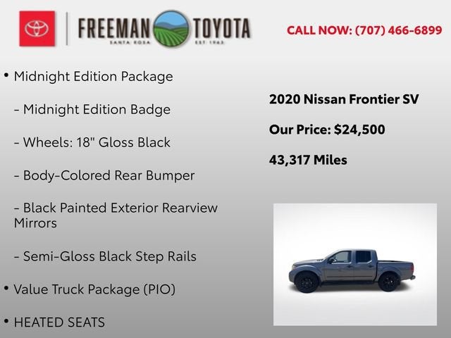 2020 Nissan Frontier Crew Cab 4x2 SV Auto