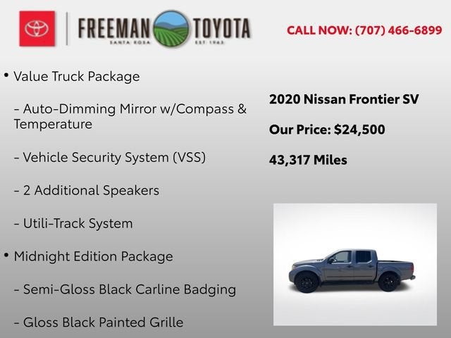 2020 Nissan Frontier Crew Cab 4x2 SV Auto
