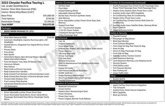 2023 Chrysler Pacifica Touring L FWD
