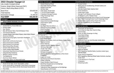 2022 Chrysler Voyager LX FWD