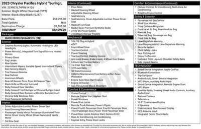 2023 Chrysler Pacifica Hybrid Touring L FWD