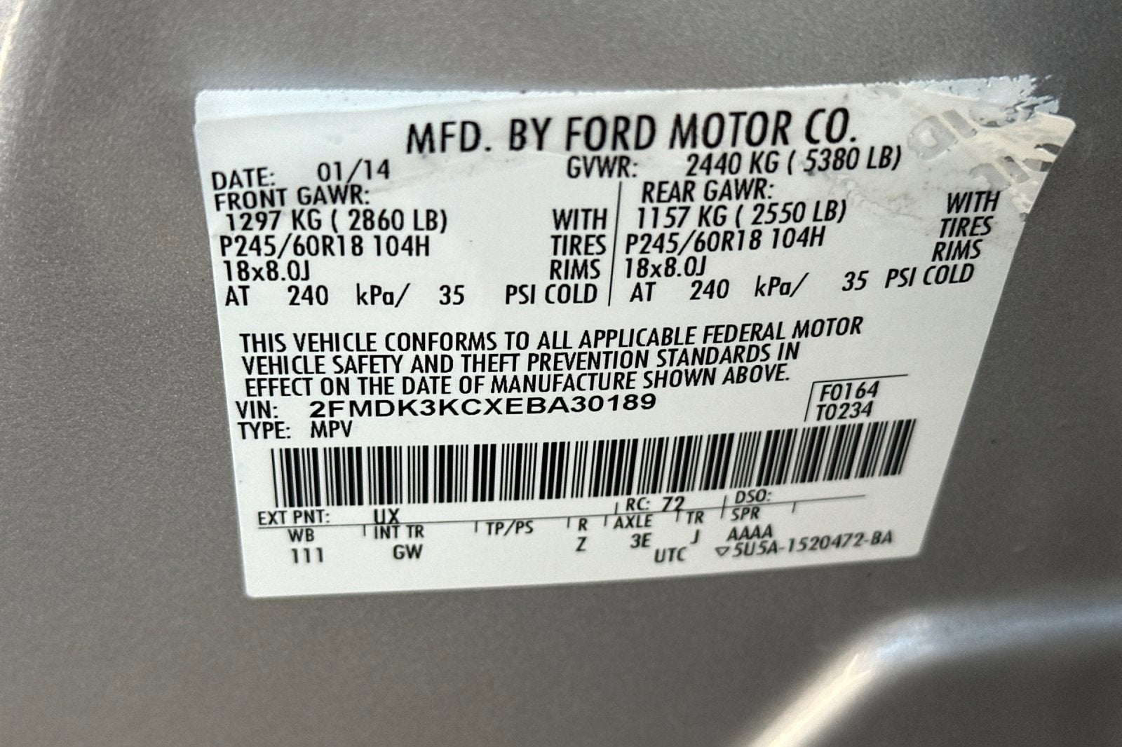 2014 Ford Edge 4dr Limited FWD